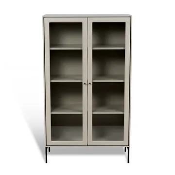 Volt vitrinekast 130 cm beige - Details in zwart - Mavis