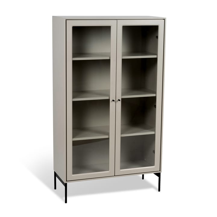 Volt vitrinekast 130 cm beige, Details in zwart Mavis