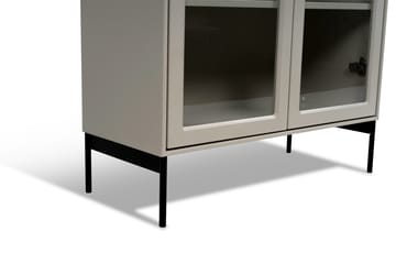 Volt vitrinekast 130 cm beige - Details in zwart - Mavis