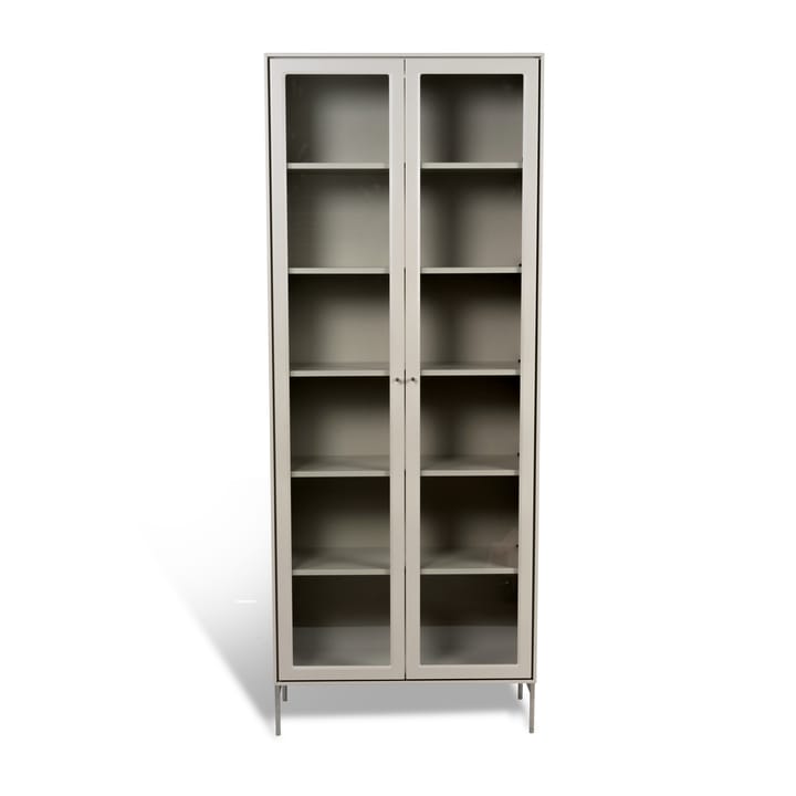 Volt vitrinekast 190 cm beige - Details in roestvrij staal - Mavis