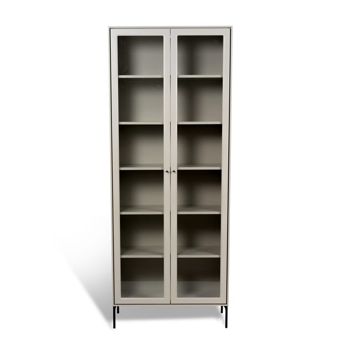 Volt vitrinekast 190 cm beige - Details in zwart - Mavis
