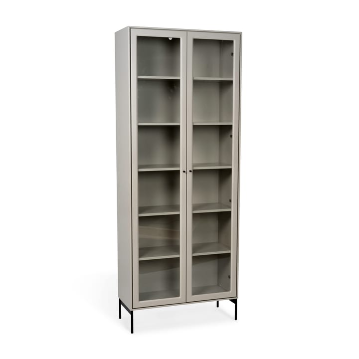 Volt vitrinekast 190 cm beige, Details in zwart Mavis