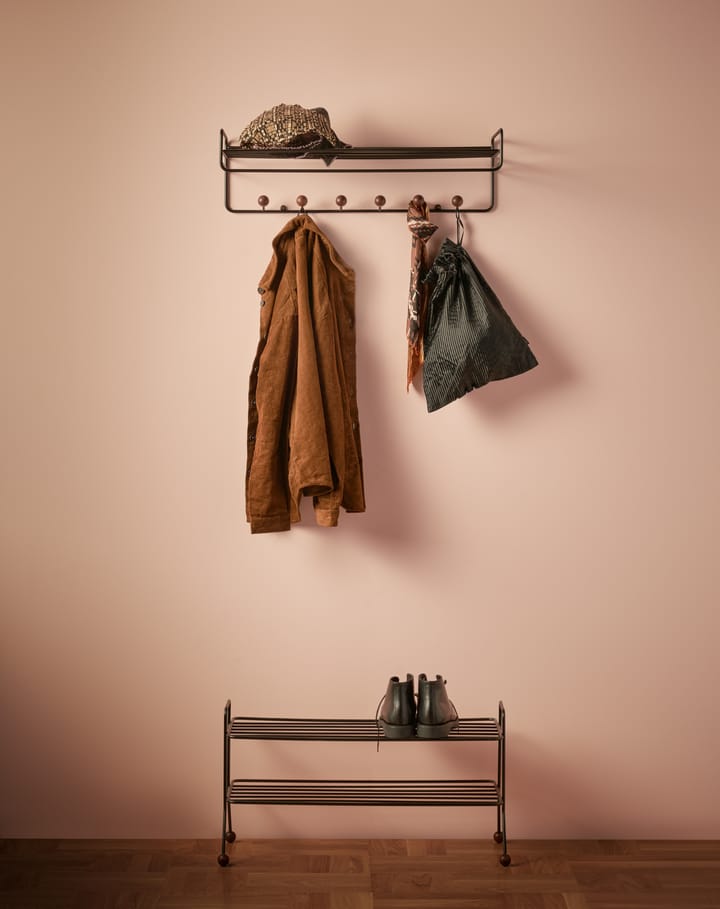 Bill Hat rack hoedenplank, Zwart-donkerbruin Maze