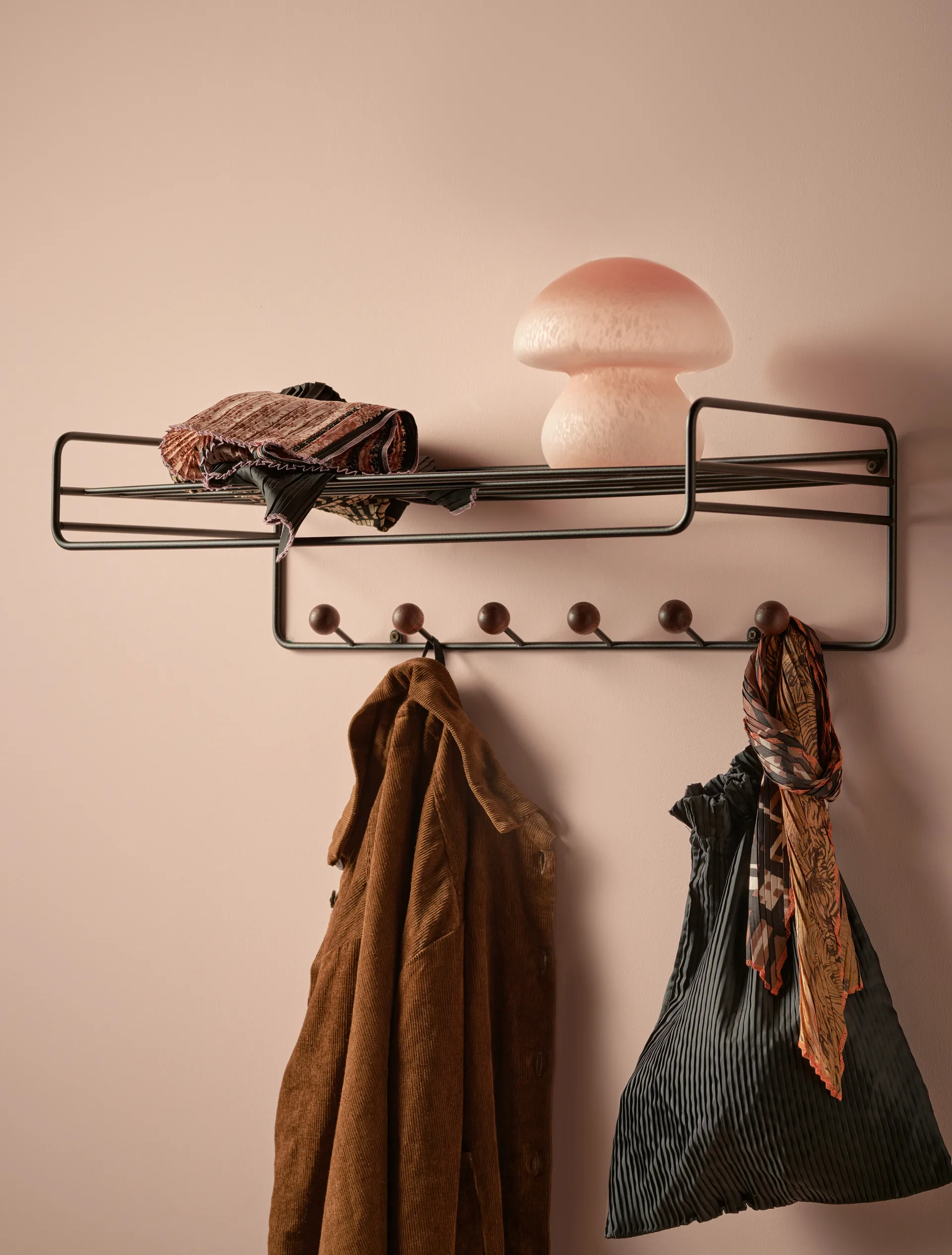 Bill Hat rack hoedenplank, Zwart-donkerbruin Maze