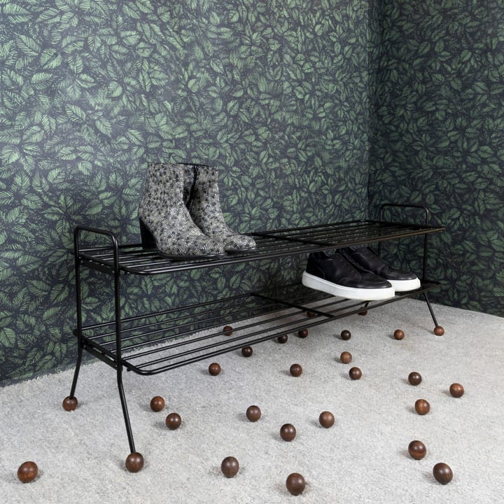 Bill Shoe Shelf L, Zwart-donkerbruin Maze