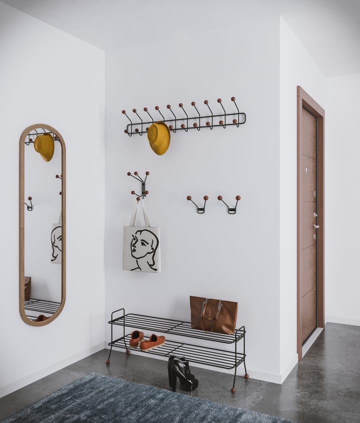 Bill Shoe Shelf L, Zwart-donkerbruin Maze