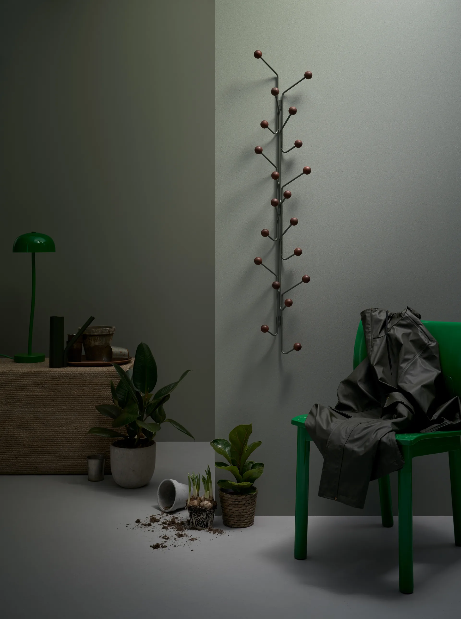 Bill Vertical kledinghanger, Groen-donkerbruin Maze