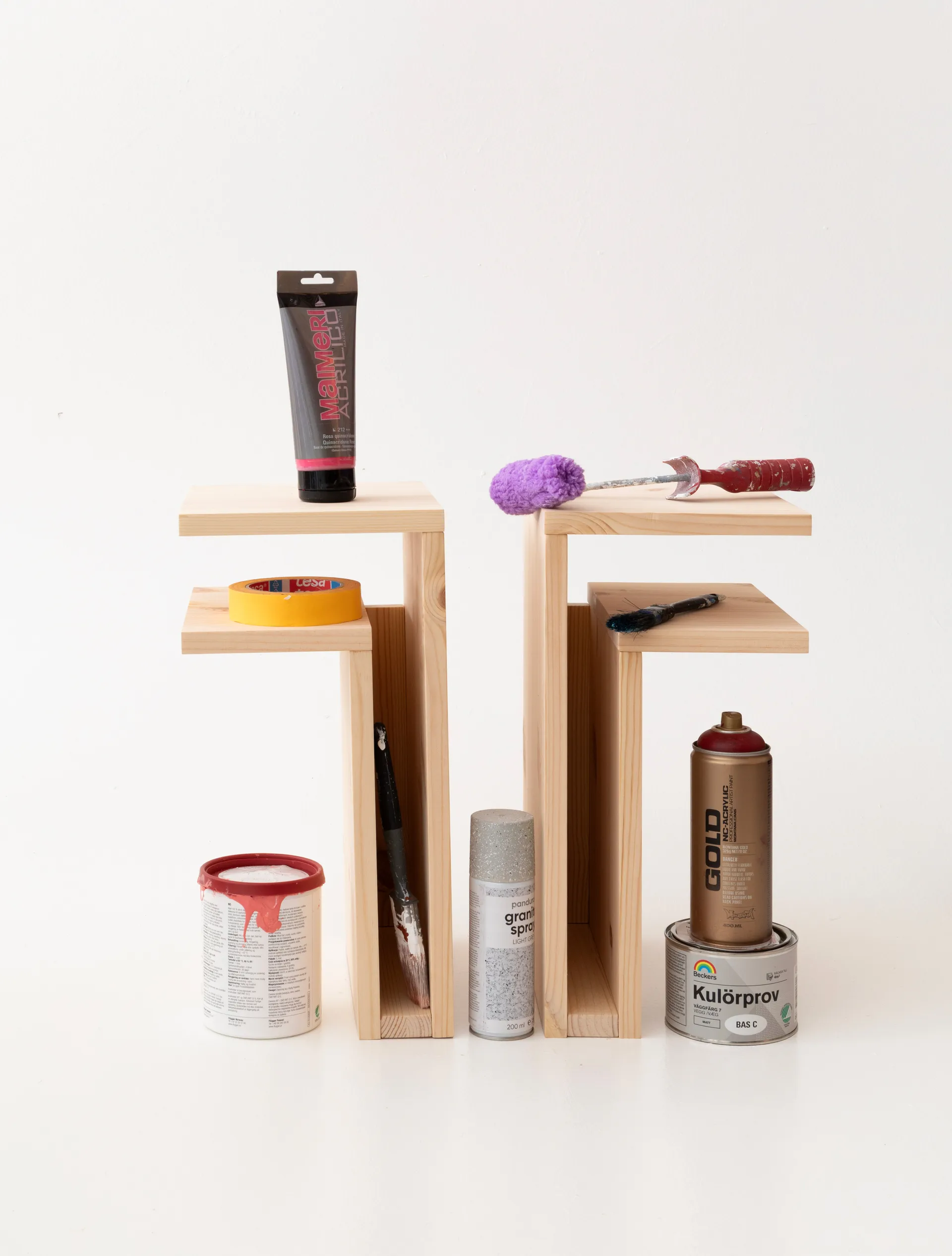 F-shelf Play DIY wandplank, Pine, left Maze