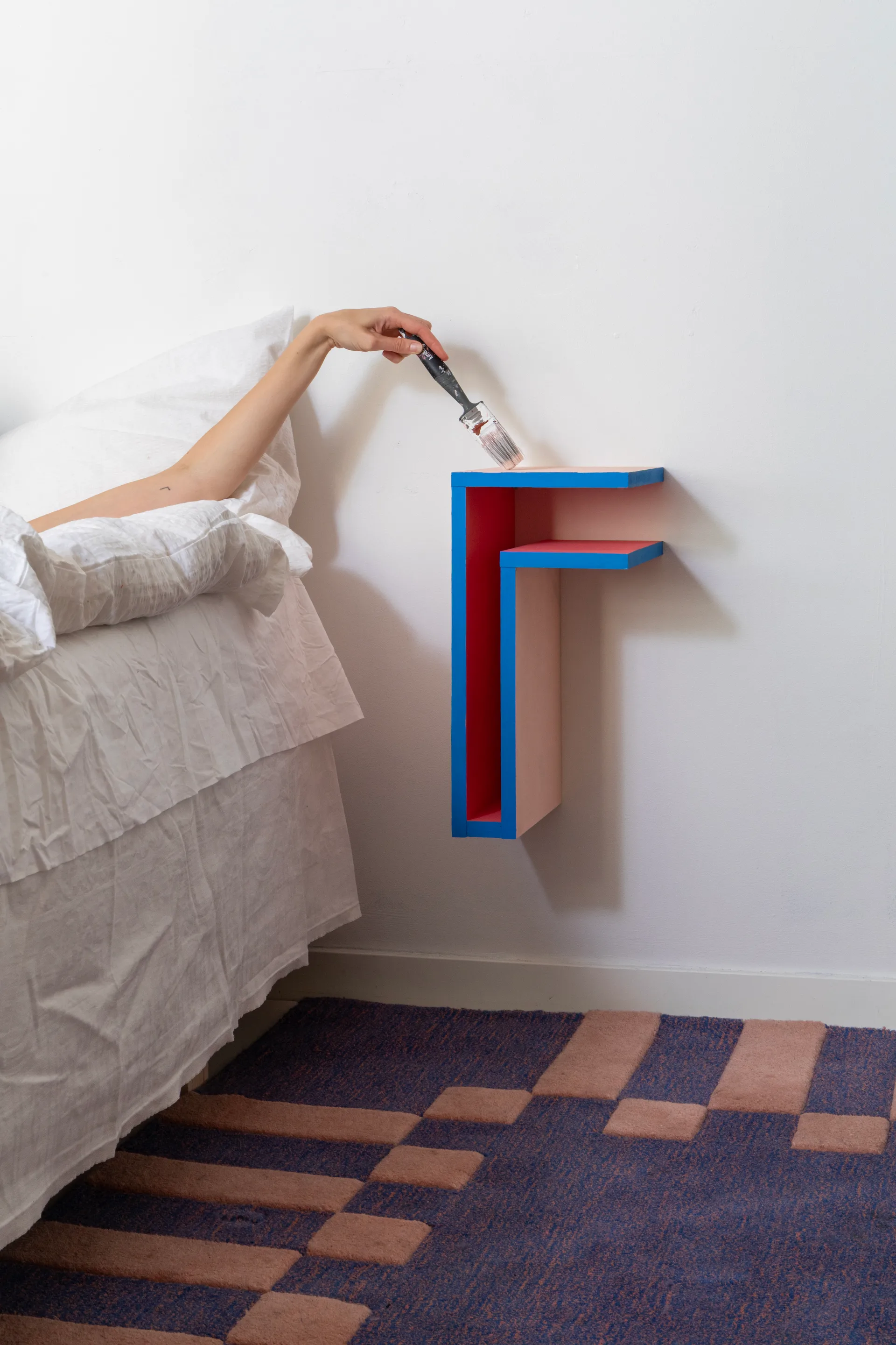 F-shelf Play DIY wandplank, Pine, right Maze