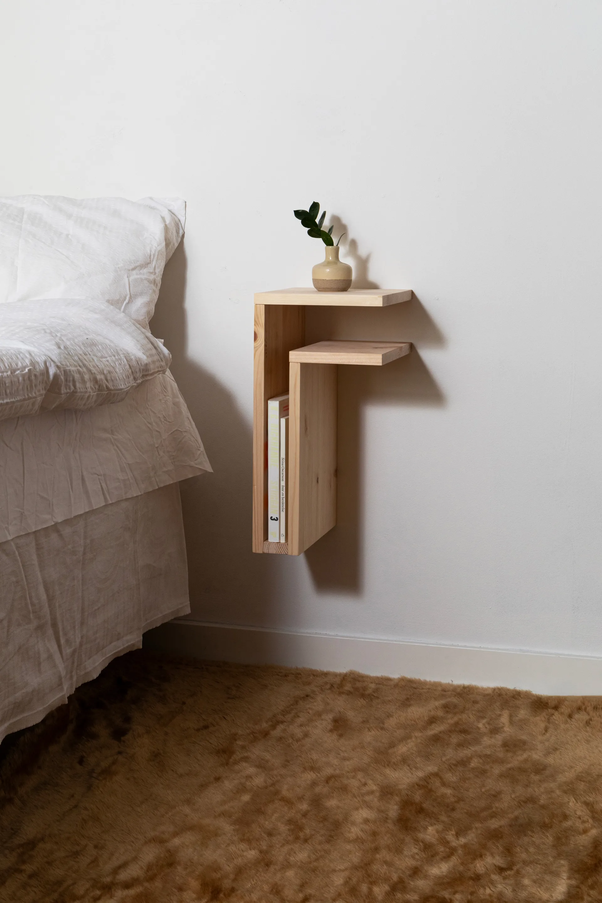 F-shelf Play DIY wandplank, Pine, right Maze