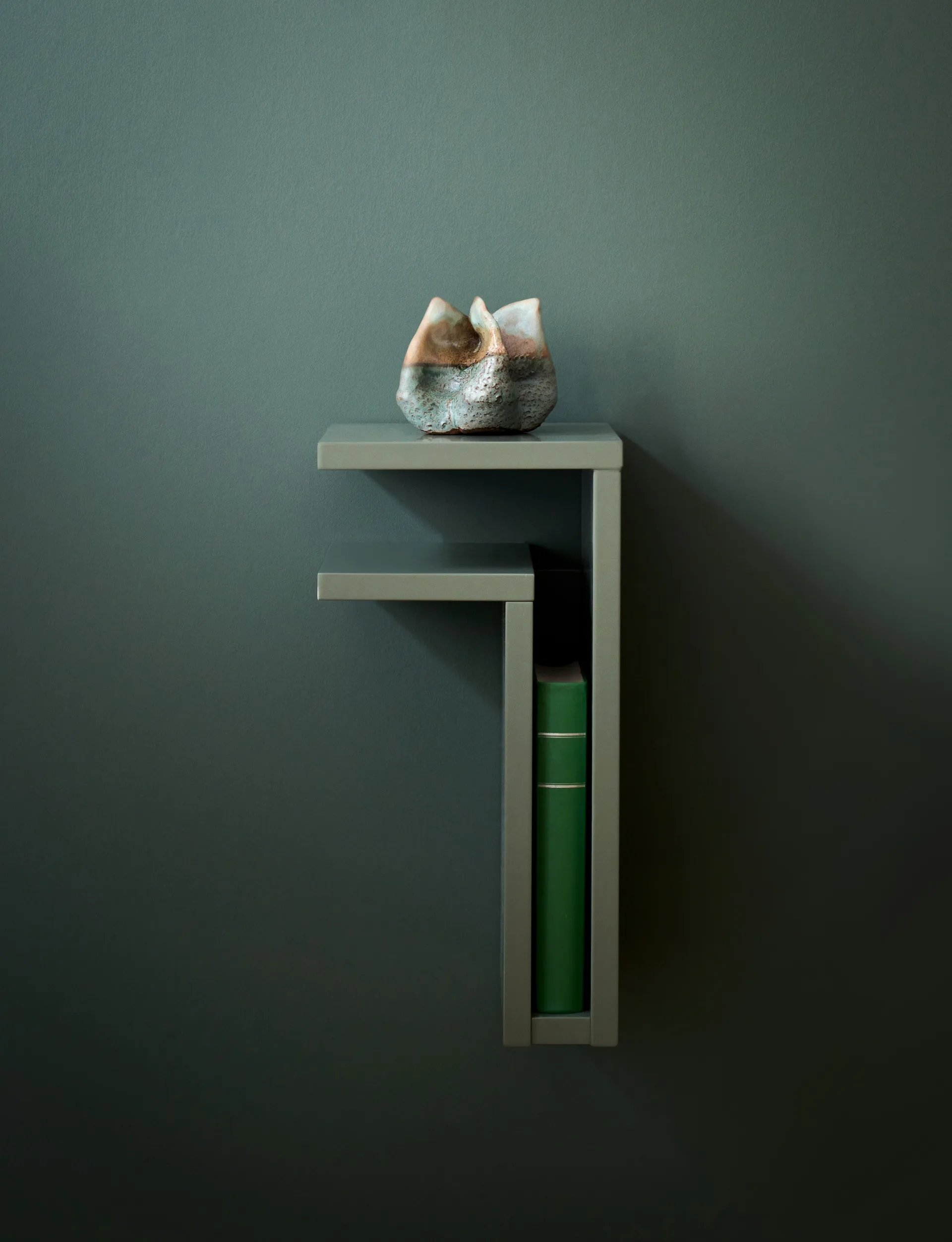 F-shelf wandplank green grey, Plank links Maze