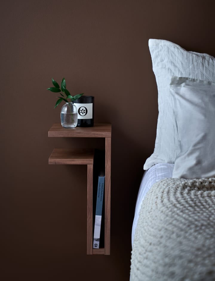 F-shelf wandplank walnoot, plank naar links Maze