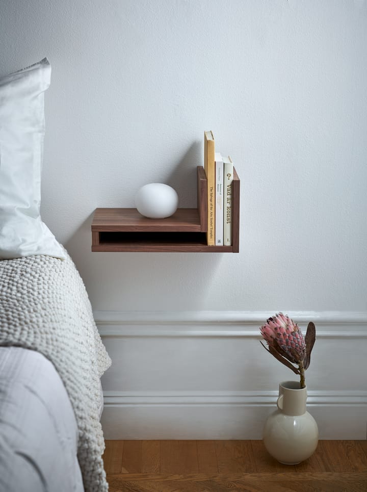 F-shelf wandplank walnoot, plank naar links Maze