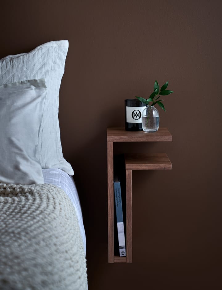 F-shelf wandplank walnoot, plank naar rechts Maze