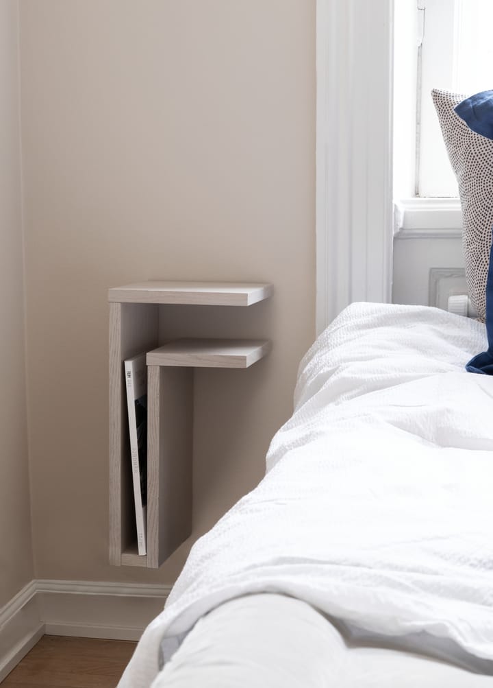 F-shelf wandplank white oak, Plank rechts Maze