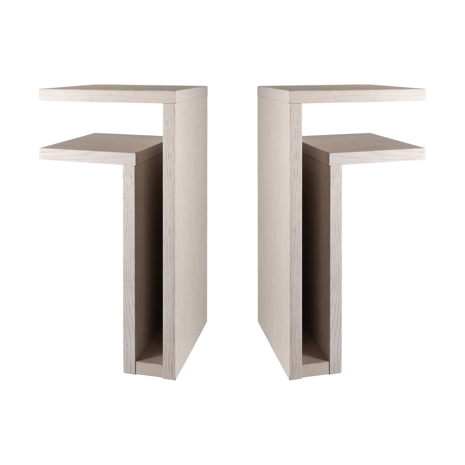 F-shelf wandplank wit eik rechts + links 2 delen,  Maze
