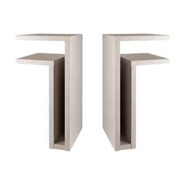 F-shelf wandplank wit eik rechts + links 2 delen - Maze