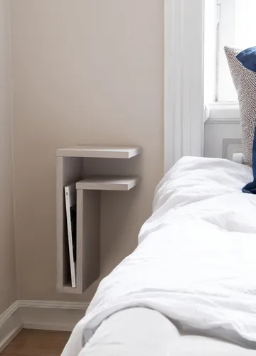 F-shelf wandplank wit eik rechts + links 2 delen - Maze