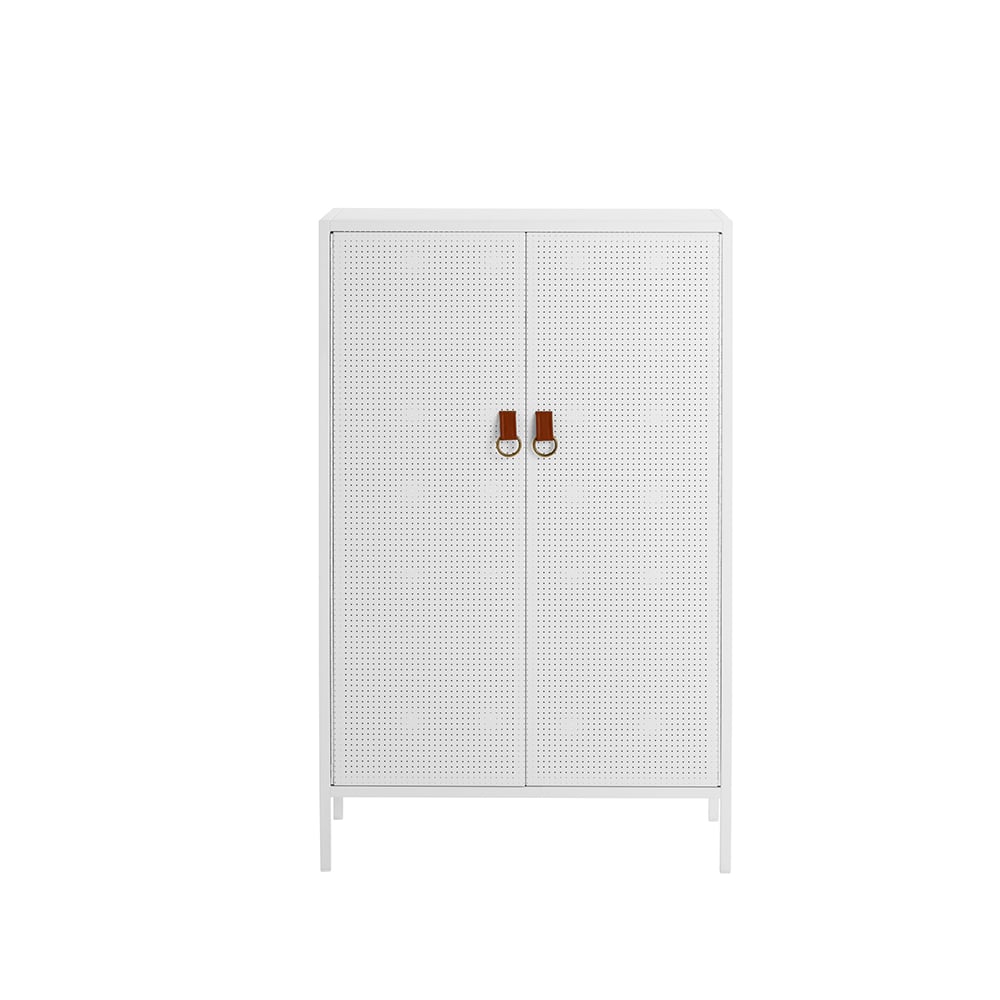 Maze Francis kastje wit, leer | Scandinavisch Interieur | Vitrinekasten | Wit