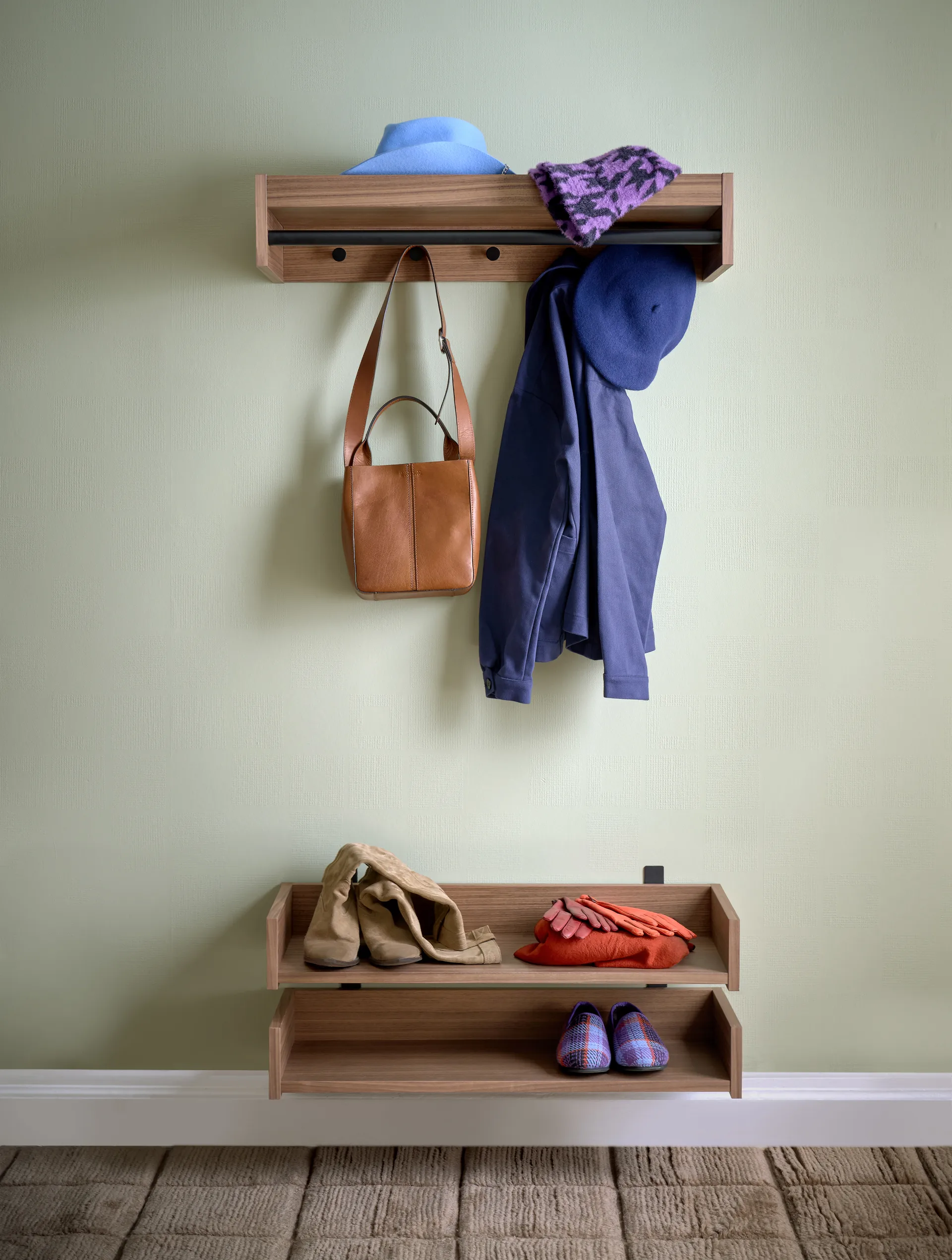 Gentle hoedenplank, Walnoot, 78x15x32 cm Maze