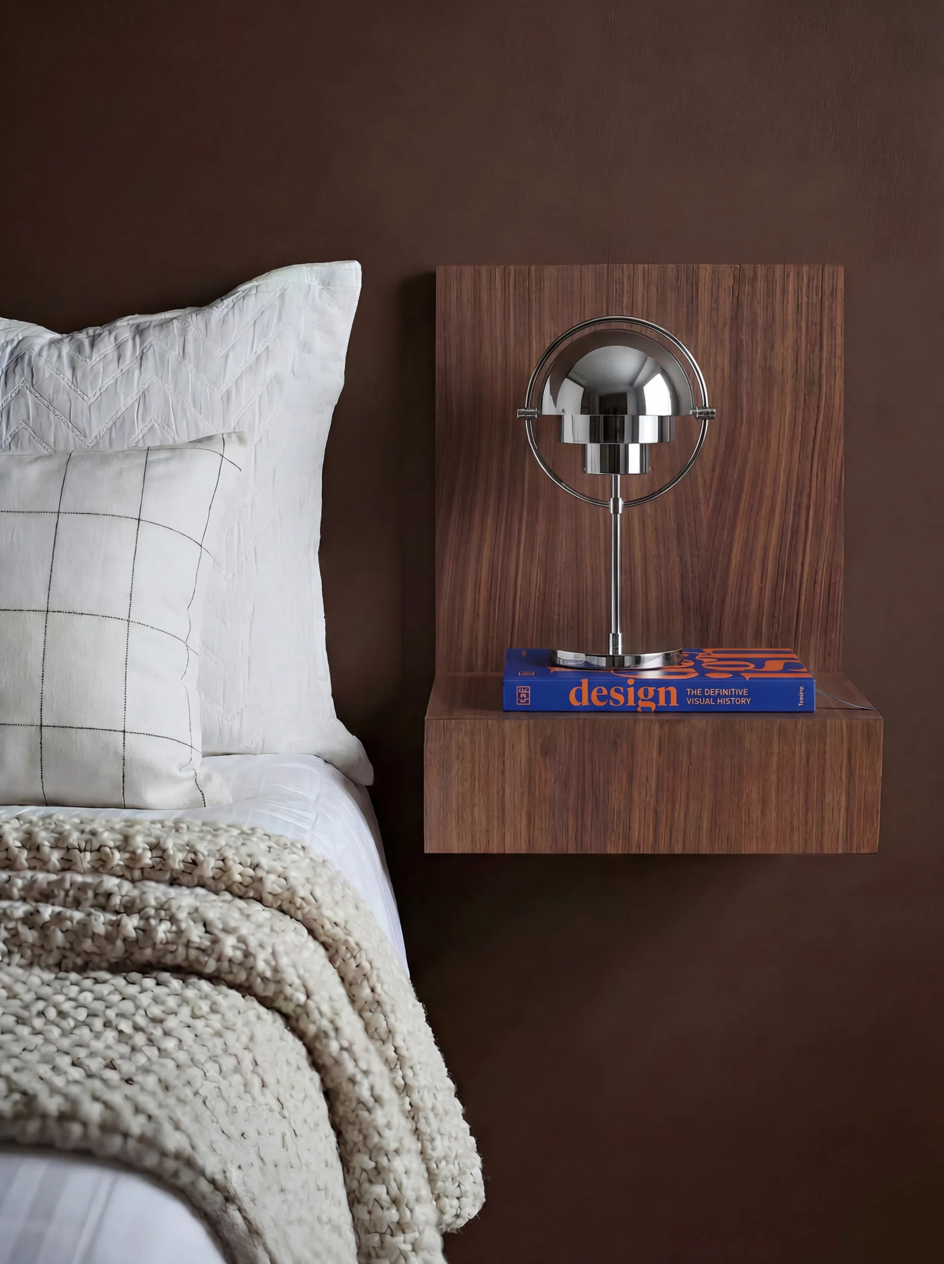 L-shelf wandplank, Walnoot, 30x38x29 cm Maze