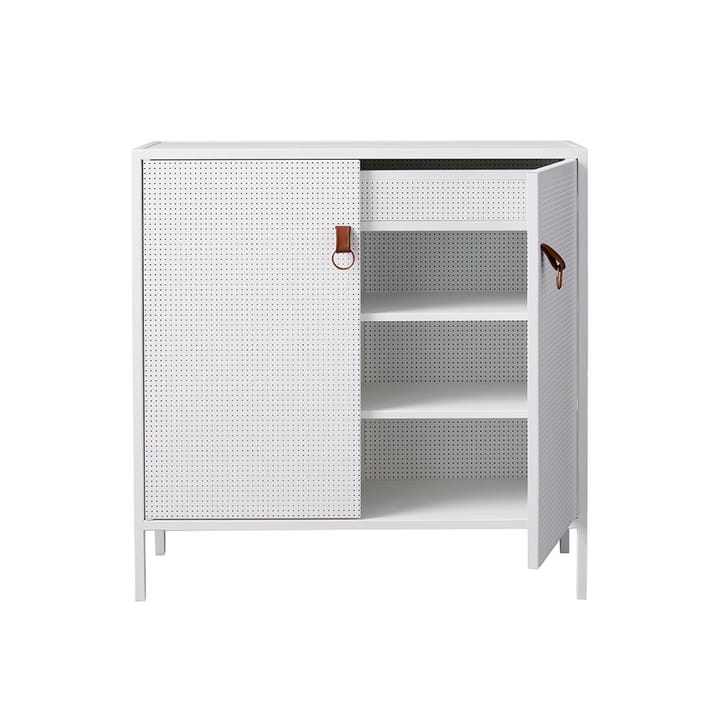 Liza kast, wit, leren details Maze