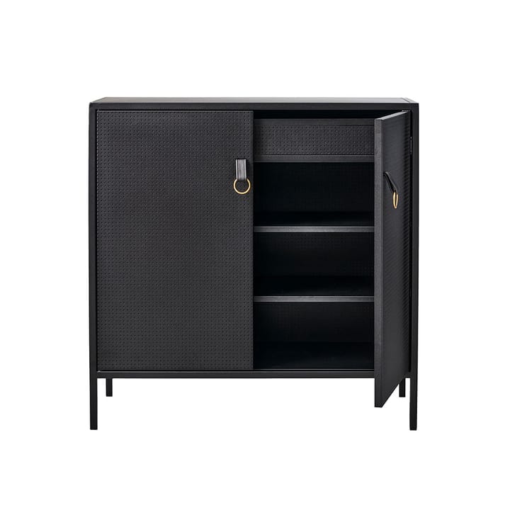 Liza kast, zwart, leren detail Maze