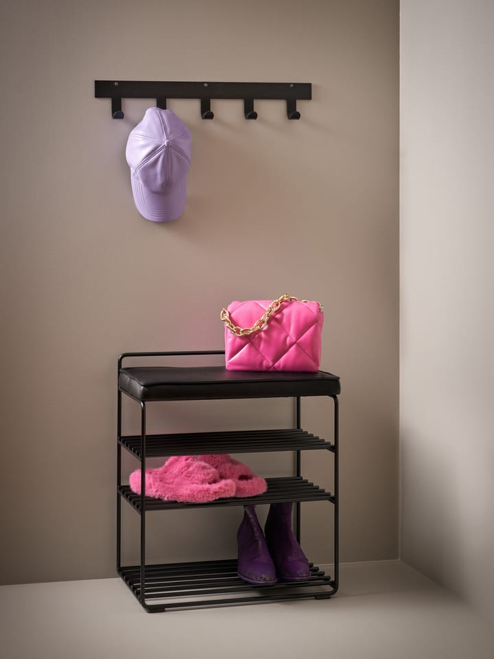 Lower East Seat rek-kruk 50x28x58 cm, Black-black leather Maze