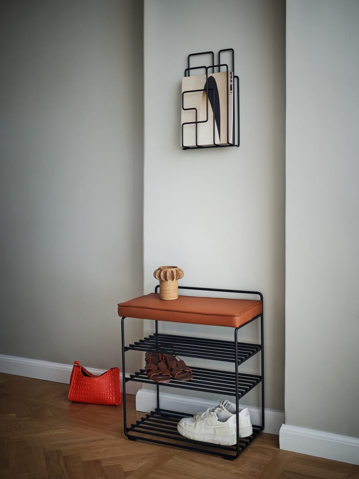 Lower East Seat rek-kruk 50x28x58 cm, Black-cognac leather Maze