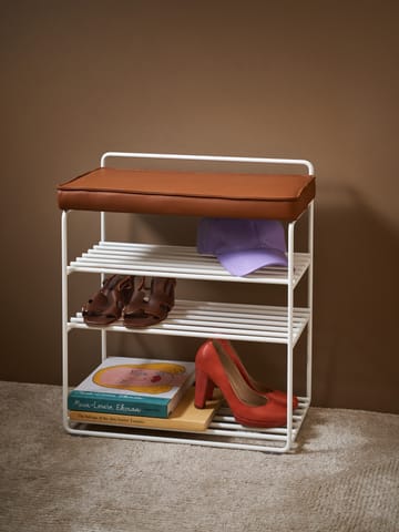 Lower East Seat rek-kruk 50x28x58 cm - White-cognac leather - Maze