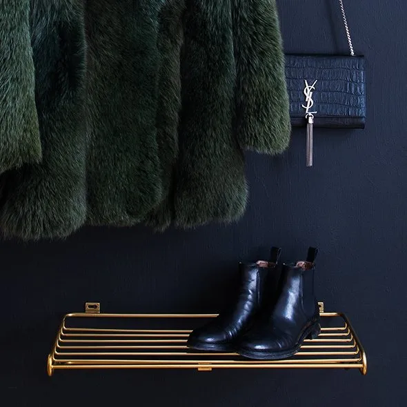 Maze schoenenplank, messing Maze