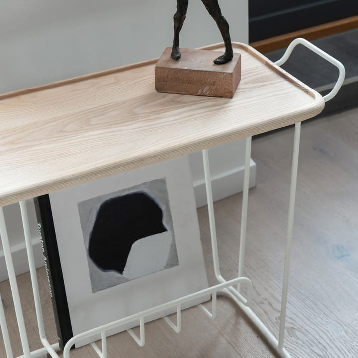 Minnie Mae Wood dienbladtafel, Wit-licht essenhout Maze