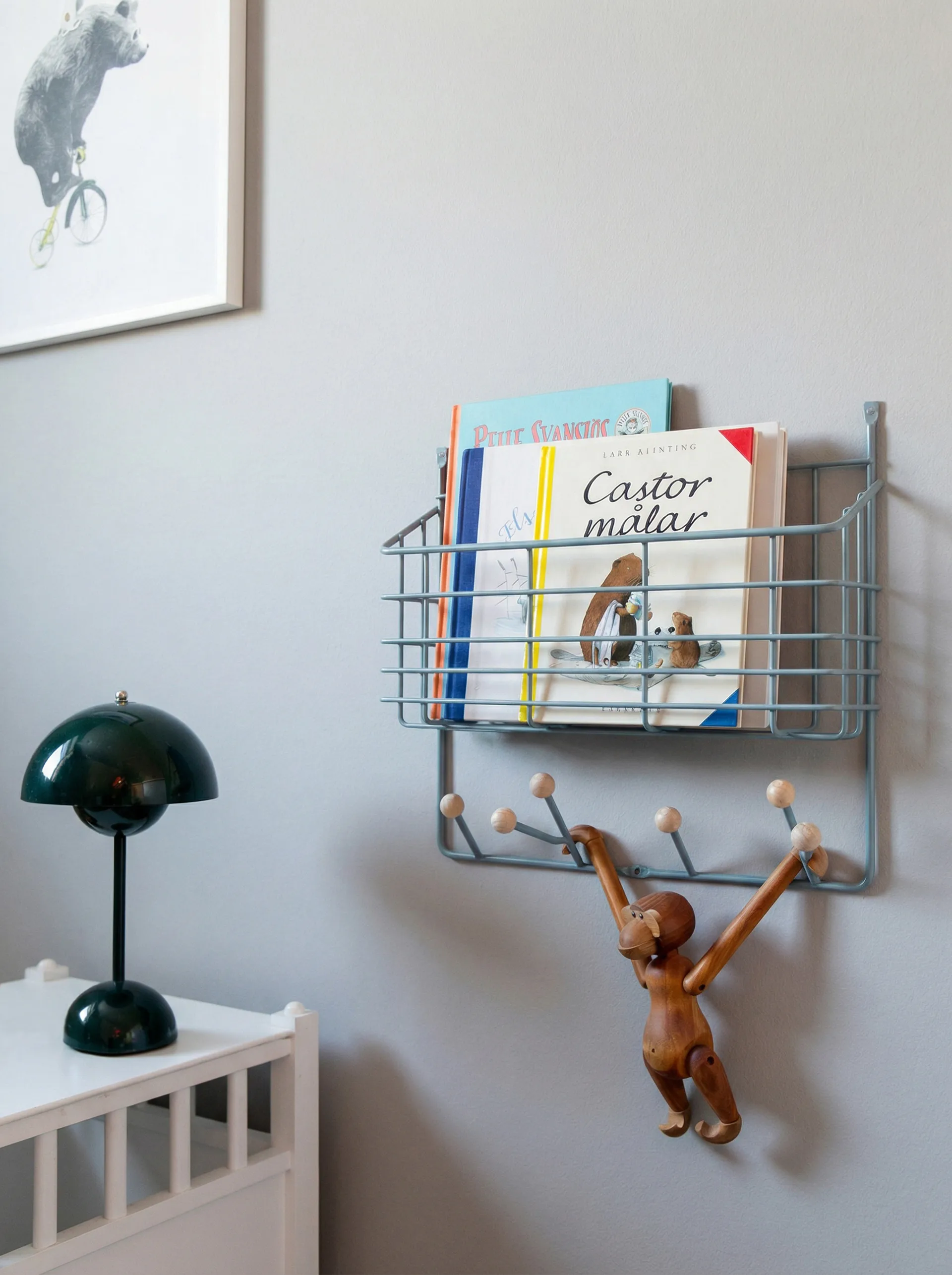 Mitten shelf plank junior, Duifblauw, 38,6x35,2x8,6 cm Maze