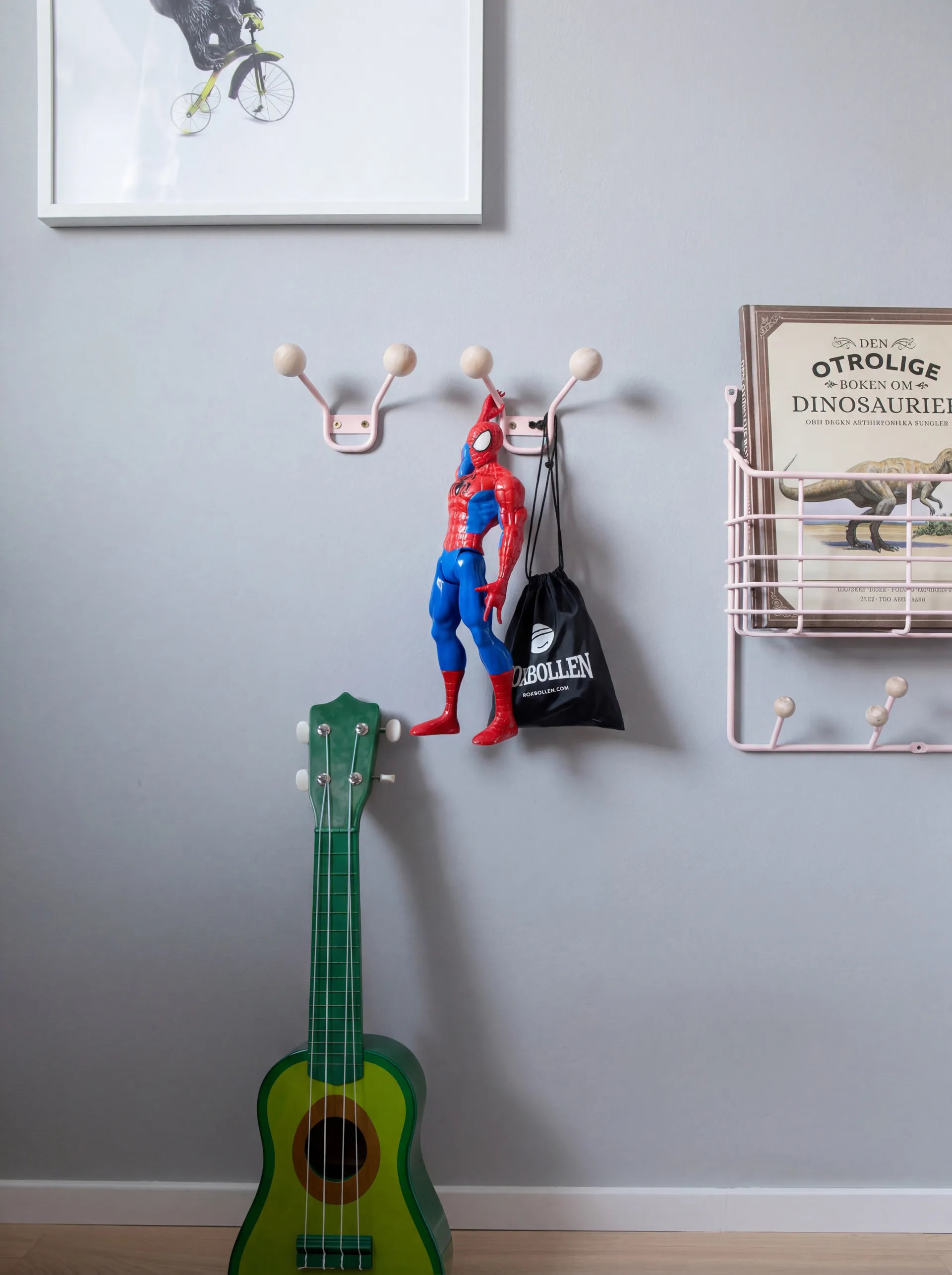 Mitten shelf plank junior, Lichtroze, 38,6x35,2x8,6 cm Maze