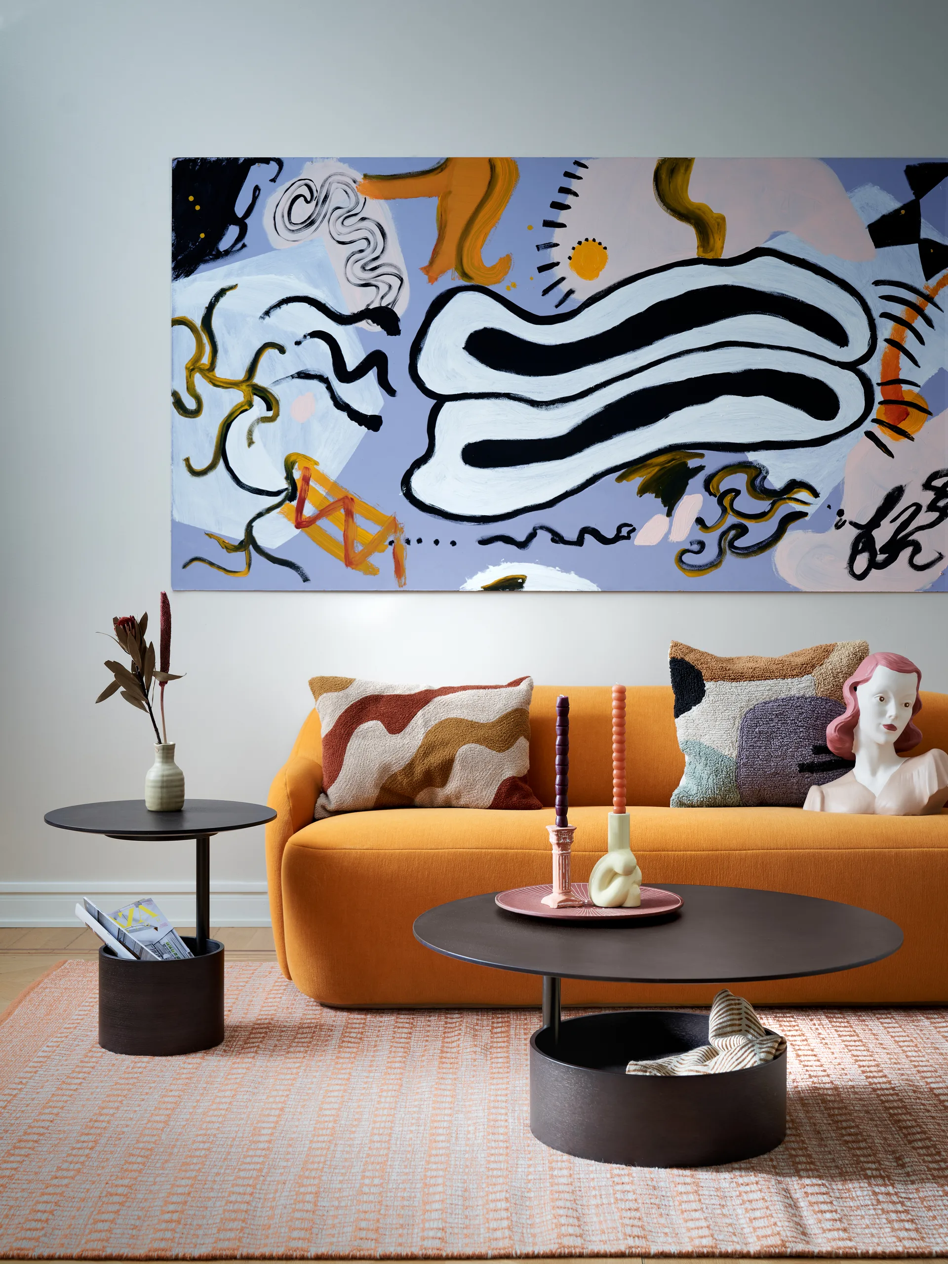 Parasol L salontafel Ø90 cm, Dark stained oak Maze