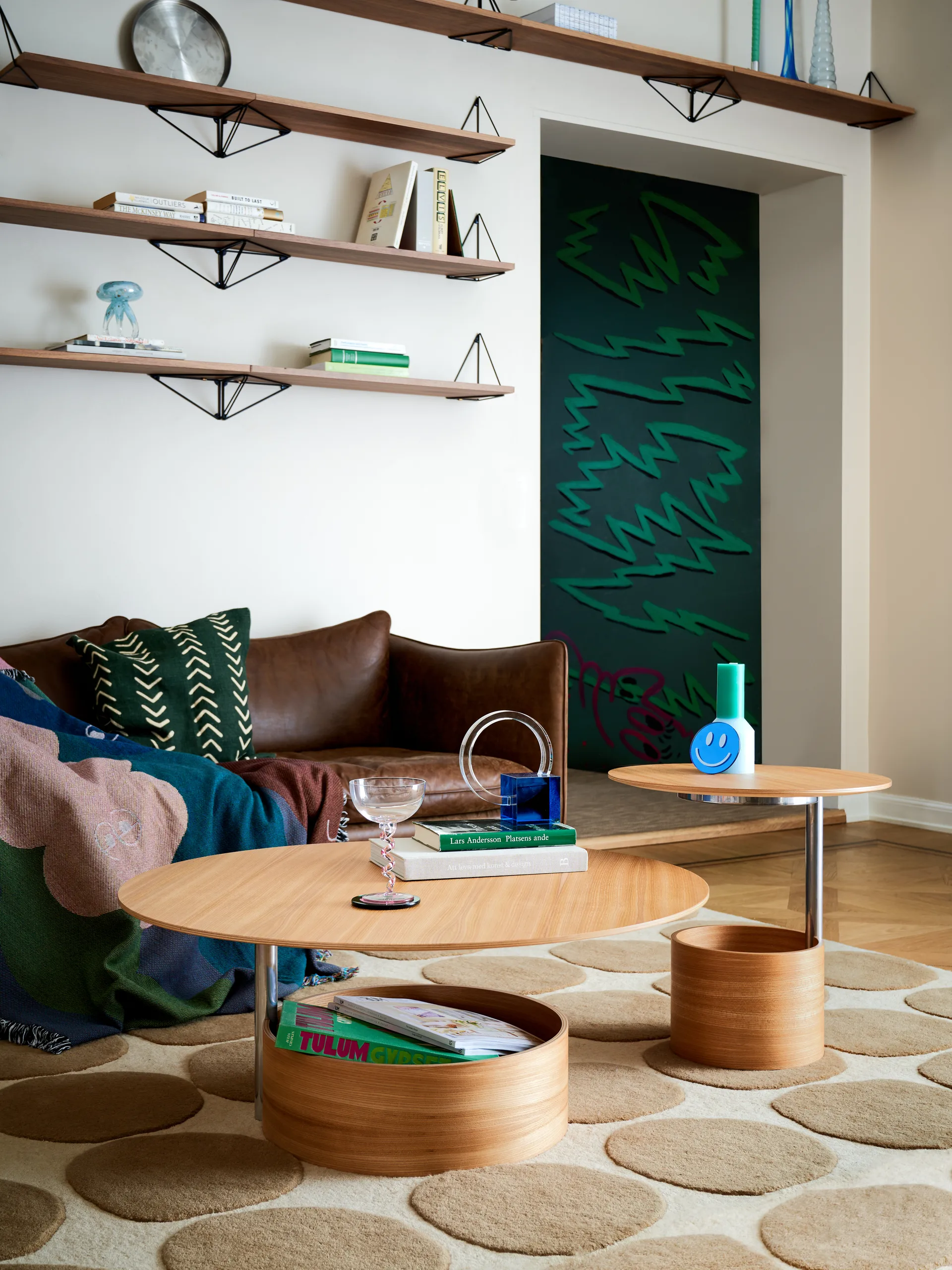 Parasol L salontafel Ø90 cm, Oak Maze