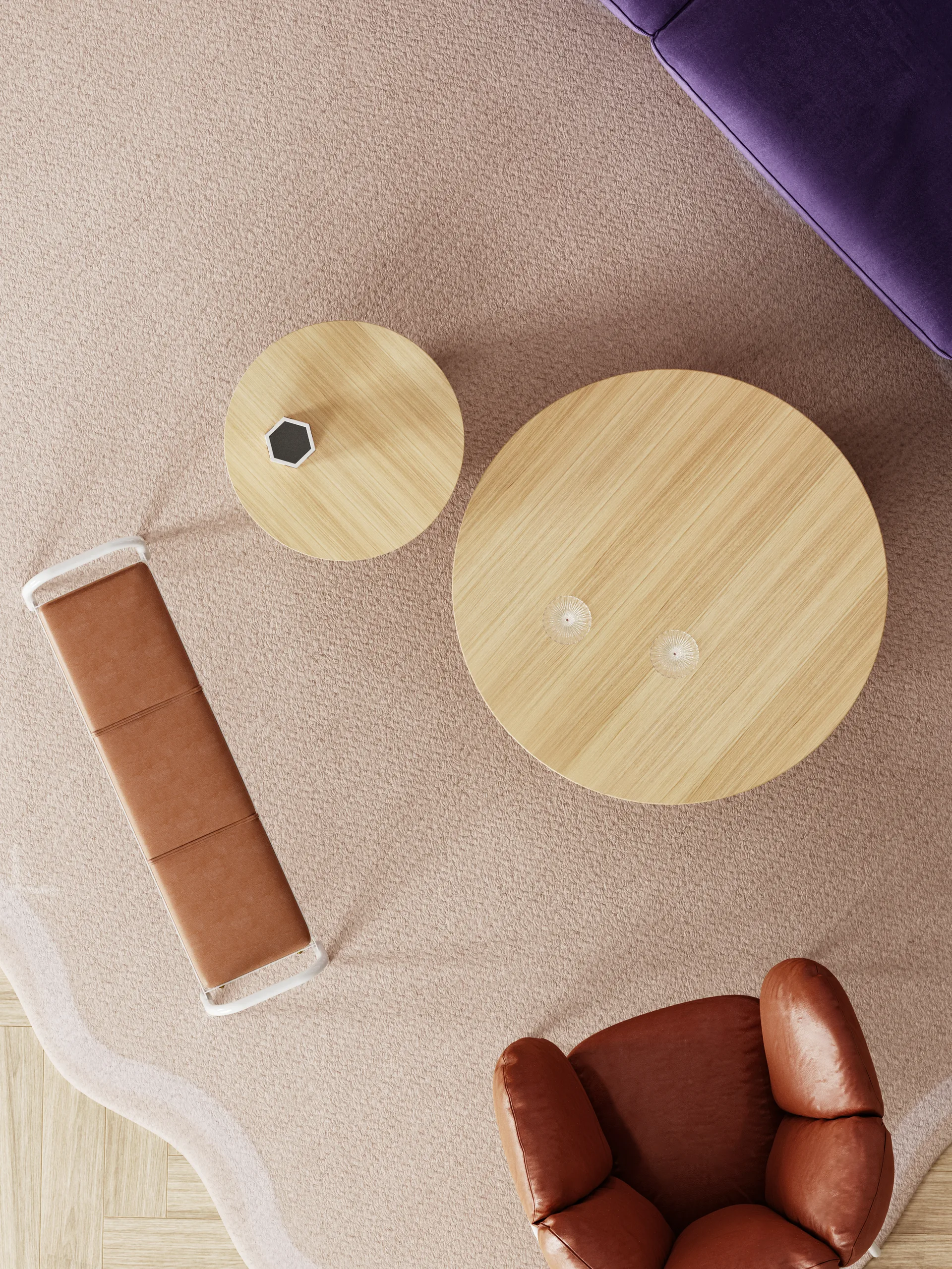 Parasol L salontafel Ø90 cm, Oak Maze