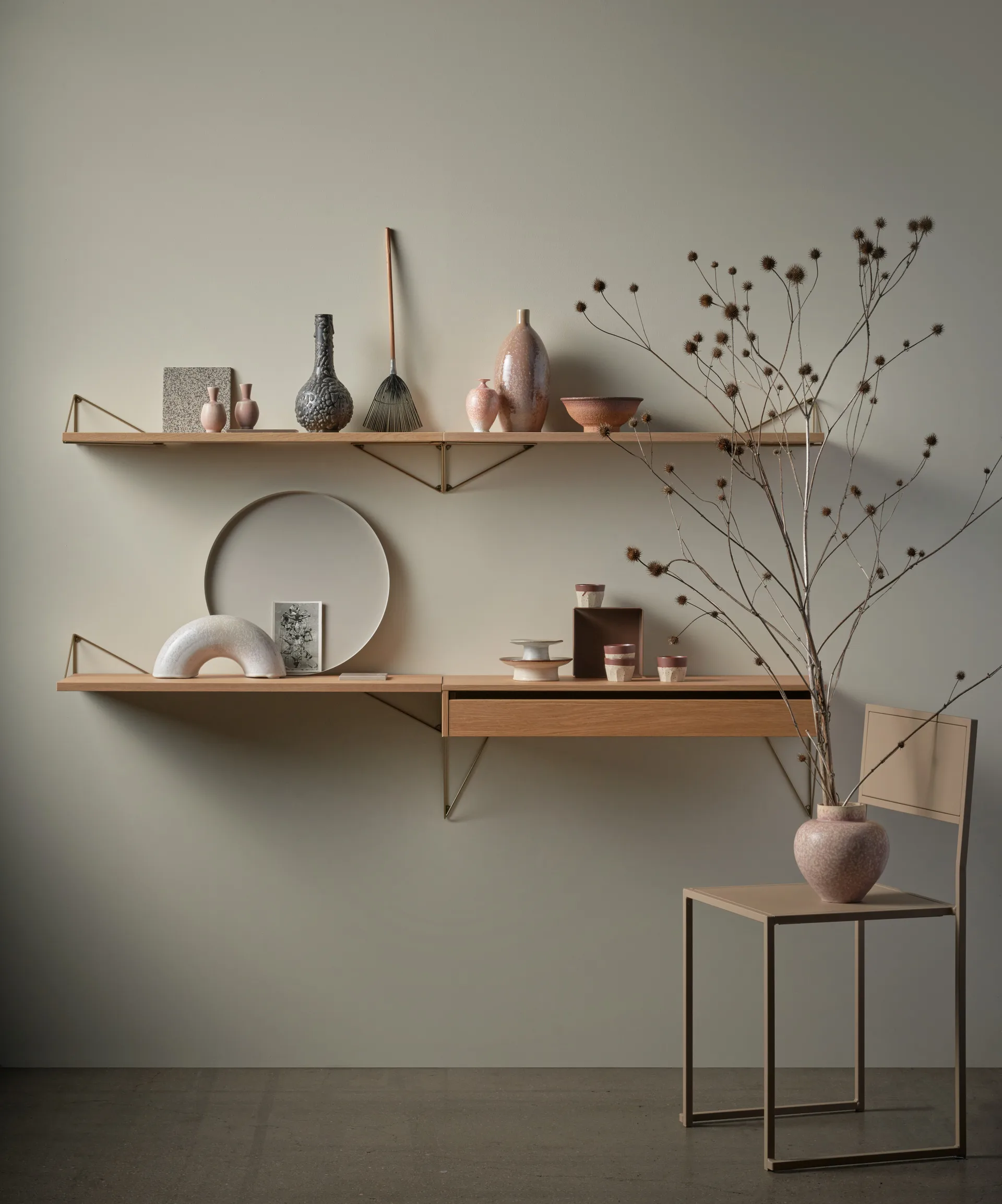 Pythagoras steunen 2-pack, messing Maze