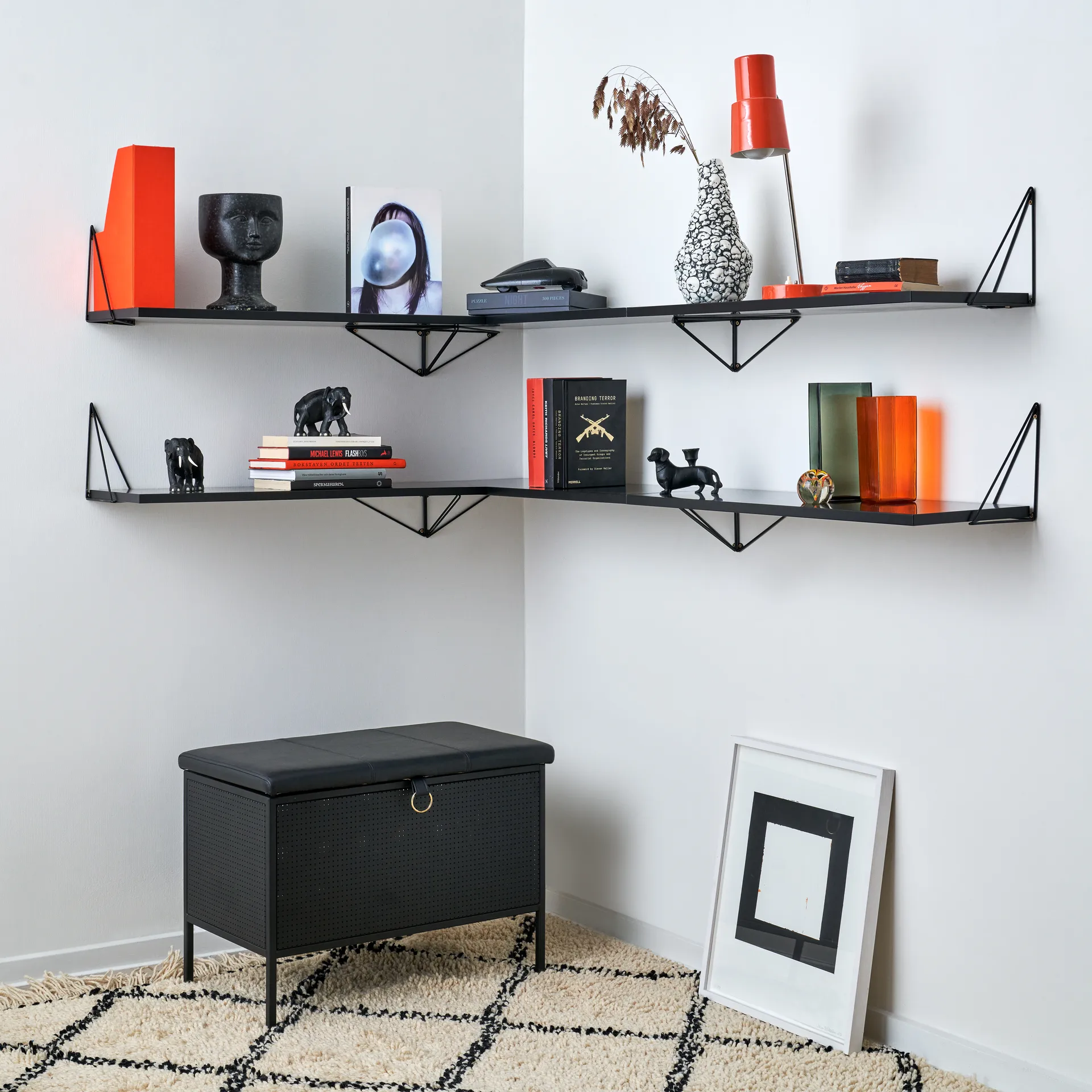 Pythagoras steunen 2-pack, zwart Maze