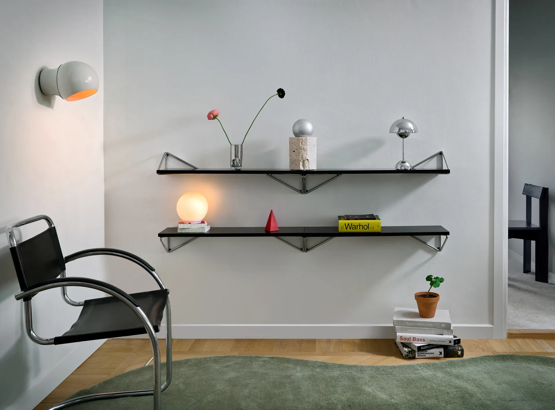 Pythagoras XL Beugels 2-pack, Chrome Maze