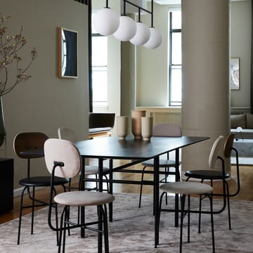 Afteroom eetstoel zwarte poten leren zitting - Walnut-20296 Pitch Black - MENU