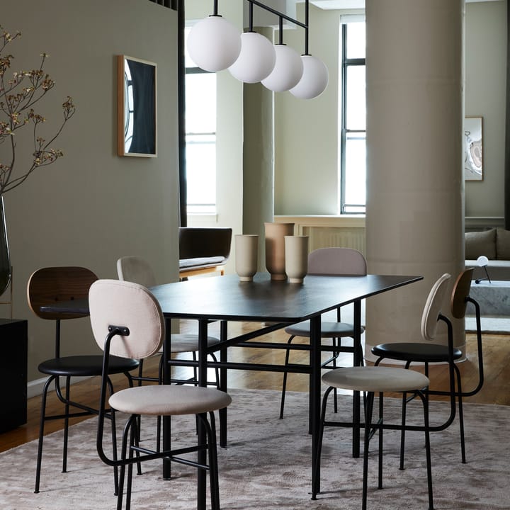Afteroom eetstoel zwarte poten leren zitting - Walnut-20296 Pitch Black - MENU