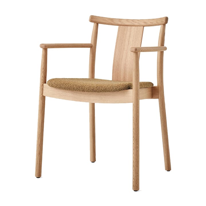 Merkur stoel met armleuningen en kussen - Oak-Bouclé 06 gold - MENU