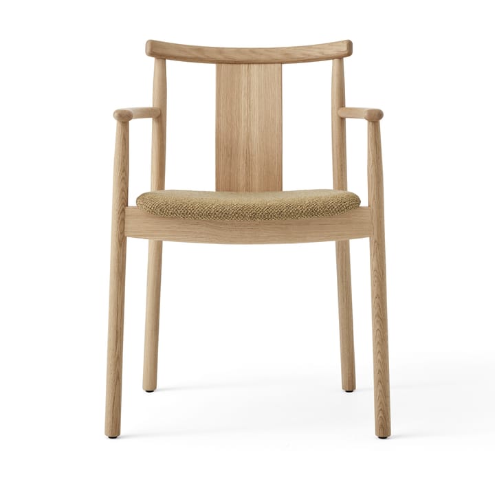 Merkur stoel met armleuningen en kussen - Oak-Bouclé 06 gold - MENU