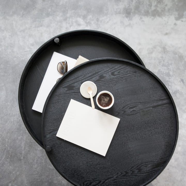 Turning tafel - zwartgebeitst essen-messing - MENU