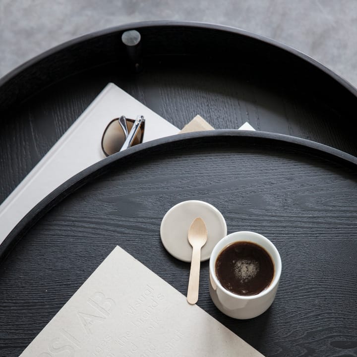 Turning tafel - zwartgebeitst essen-messing - MENU