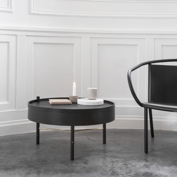 Turning tafel - zwartgebeitst essen-messing - MENU