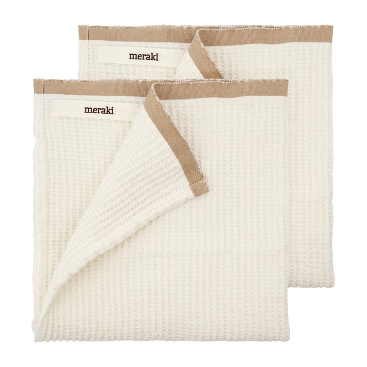 Bare keukenhanddoek 50x50 cm 2-pack - Zand - Meraki