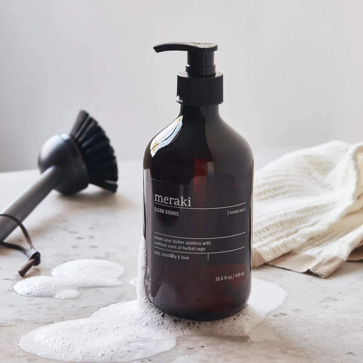 Meraki afwasmiddel 490 ml, Herbal nest Meraki