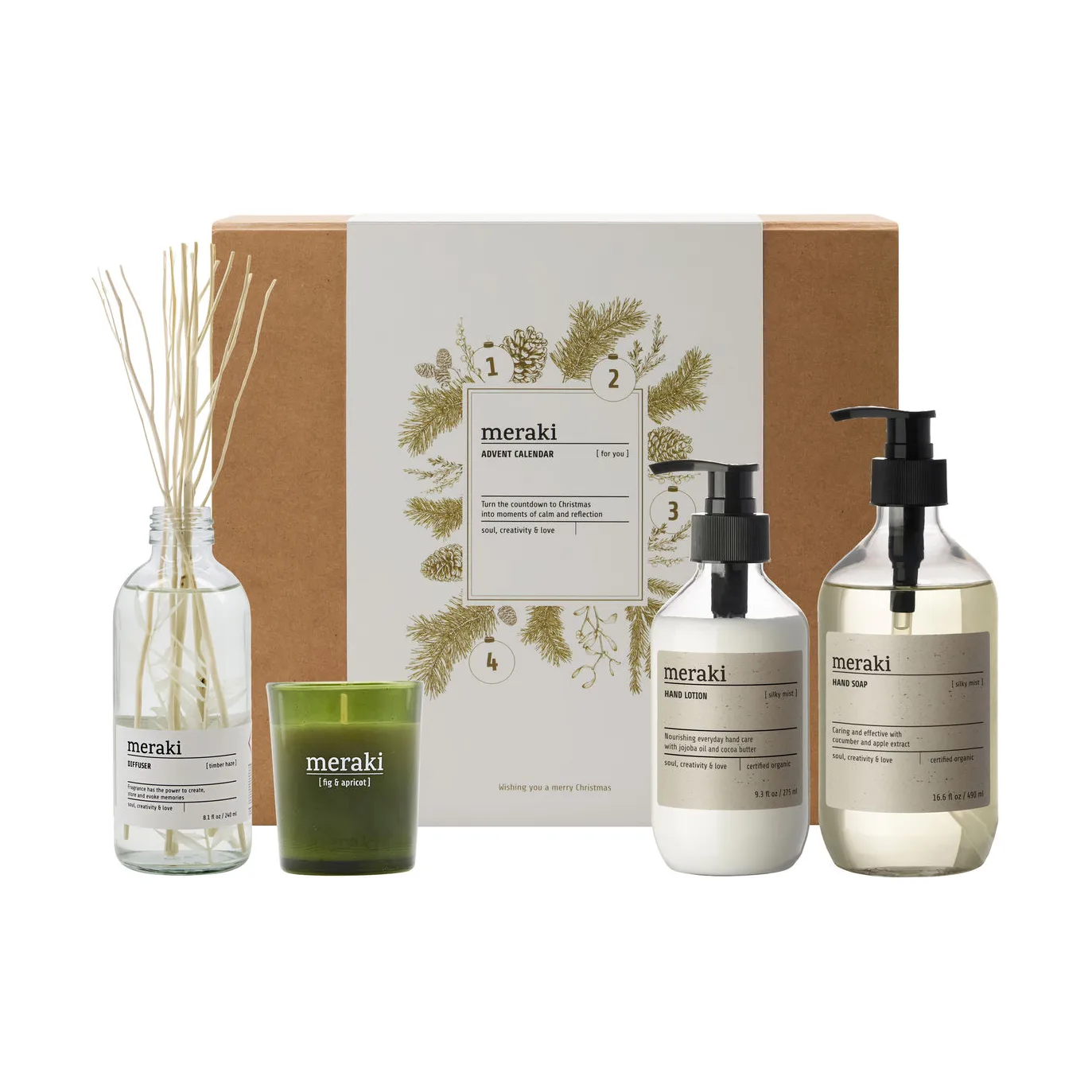Meraki cadeauset-adventskalender, 4-delig Meraki